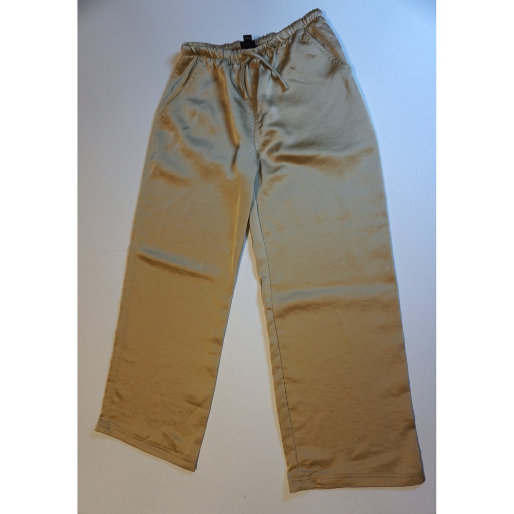Art Class Kids Champagne Gold Satin Wide Leg Drawstring Pants Size M 8